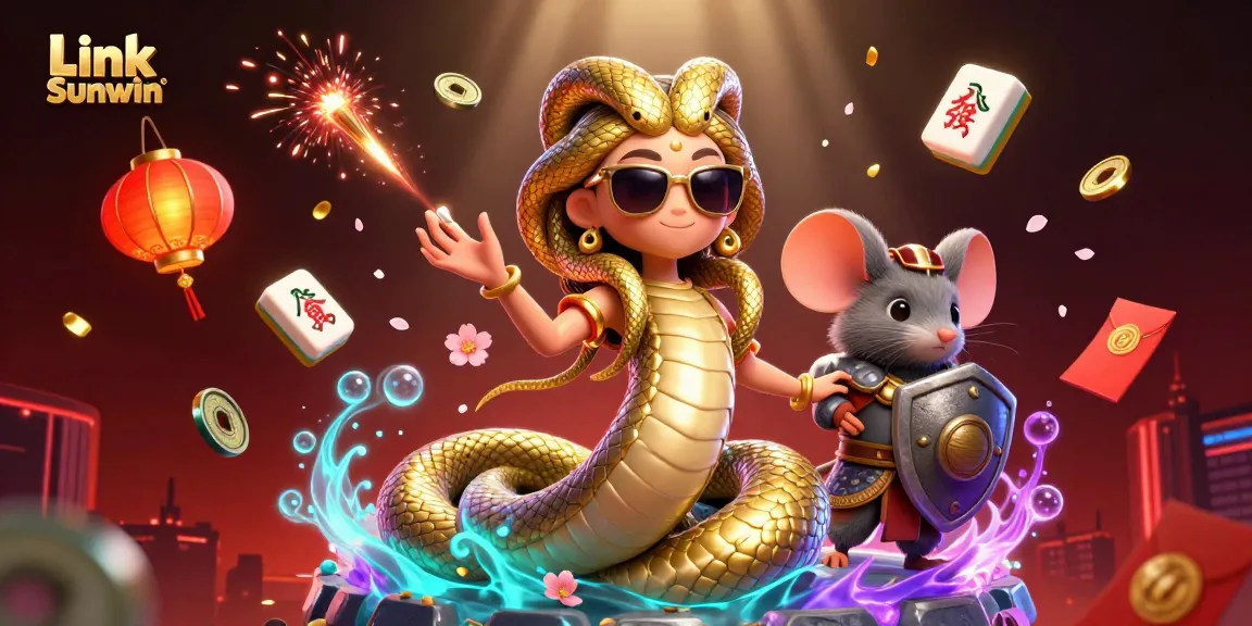 Engage with the exciting Link Sunwin casino illustration featuring Medusa and rich gambling elements.